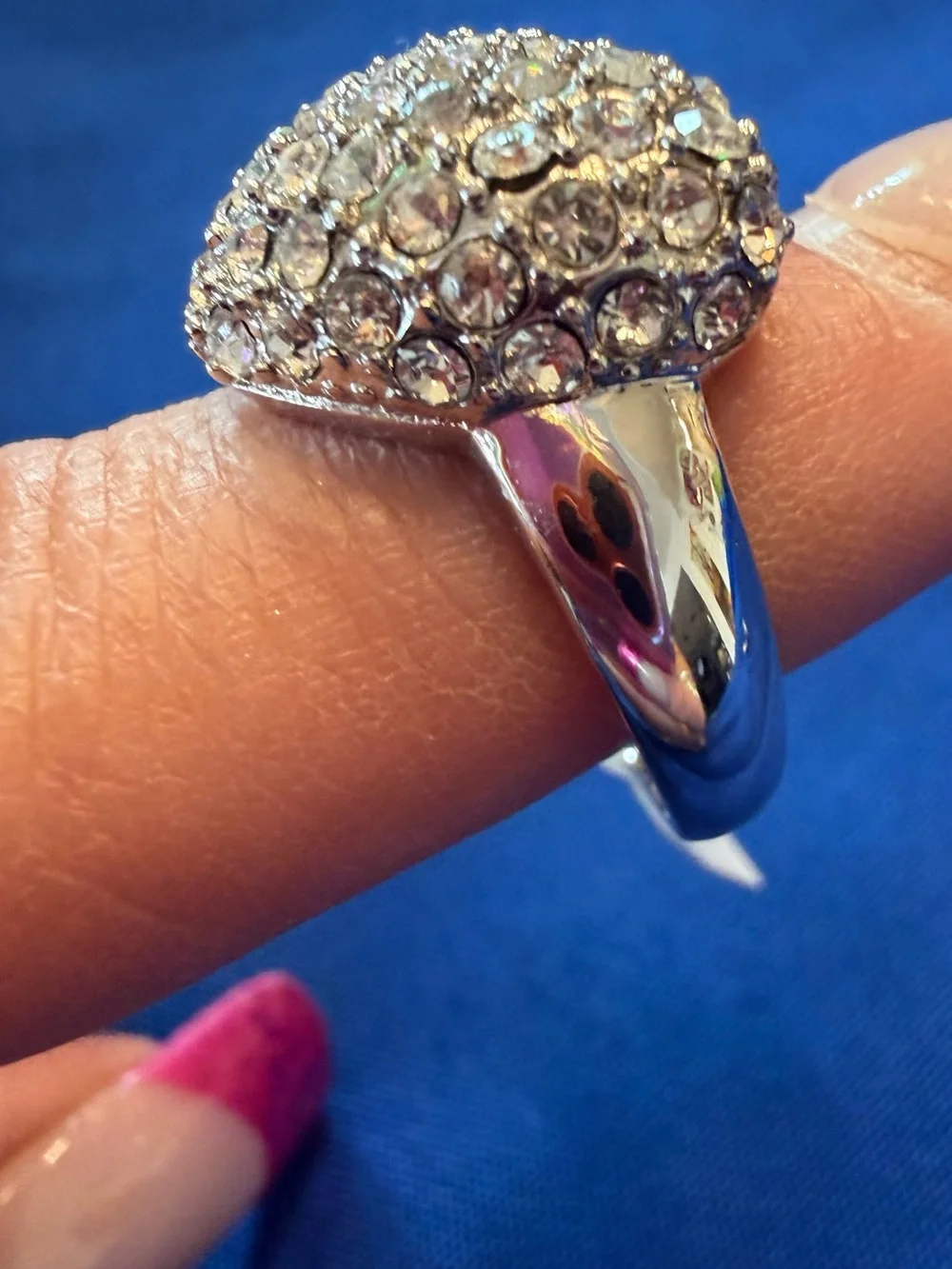Park Lane Silver Crystal Statement Ring Size 9